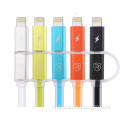 multi-function usb charger cable 2 in 1 high speed data cable with blue light for both phone and android